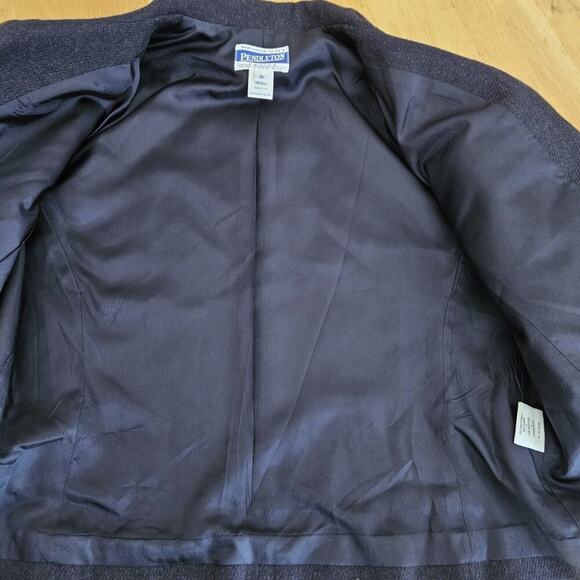 Pendleton VTG Jacket/Blazer 100% Virgin Wool Zip - Navy Blue - Petite 10 - EUC - Picture 6 of 9